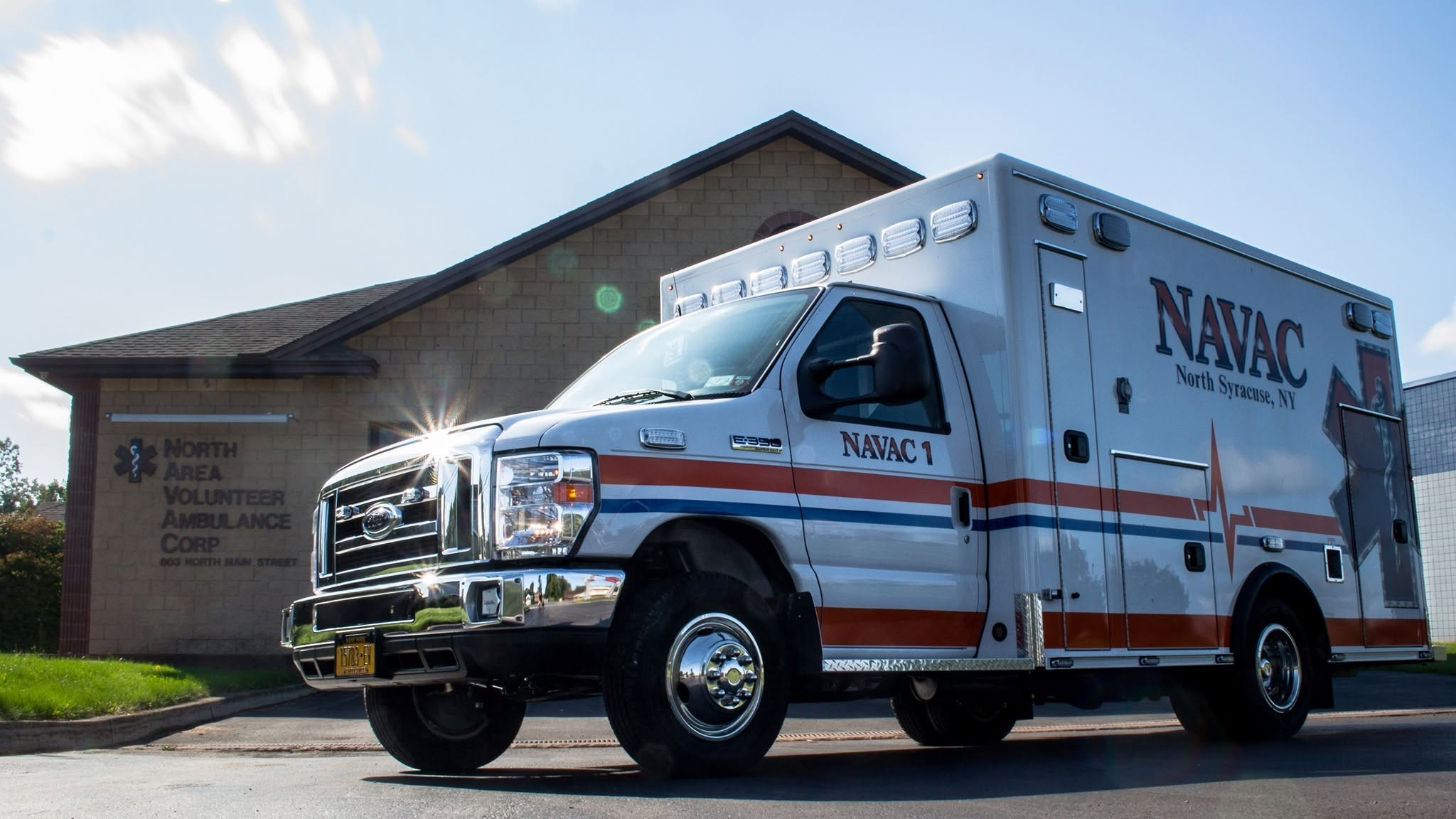 NAVAC ambulance outside the station